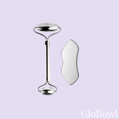 Rouleau Facial et Gua Sha en Acier inoxydable